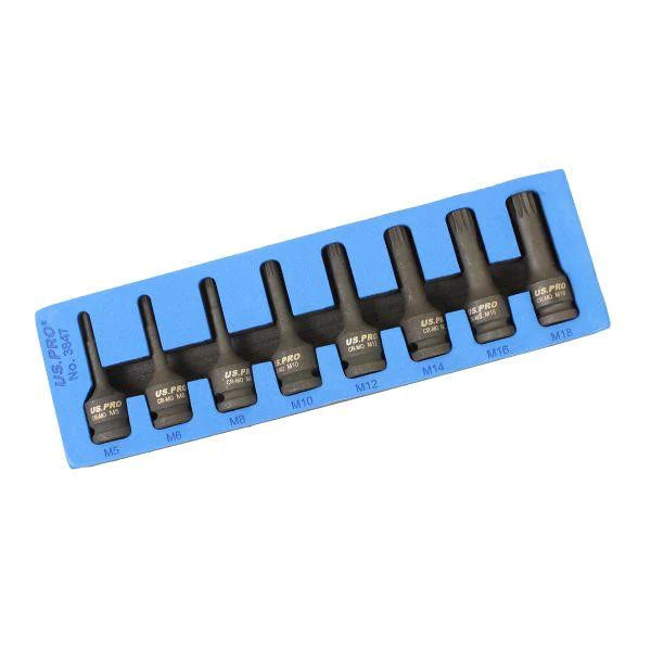 US.PRO 1/2 SPLINE SOCKET SET IMPACT M5-M18