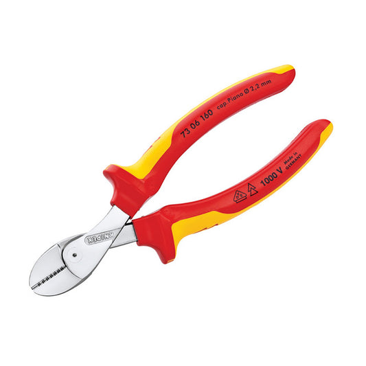 KNIPEX 73 06 160 FULLY INSULATED STAINLESS X CUT CUTTERS
