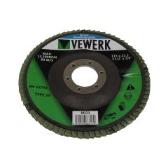 A80T29 FLAP DISCS 80 GRIT OXIDE - PACK 10 (115X22.2) SANDING