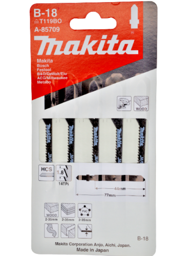 MAKITA A-85709 5PC SCROLL WOOD CUT JIGSAW BLADES