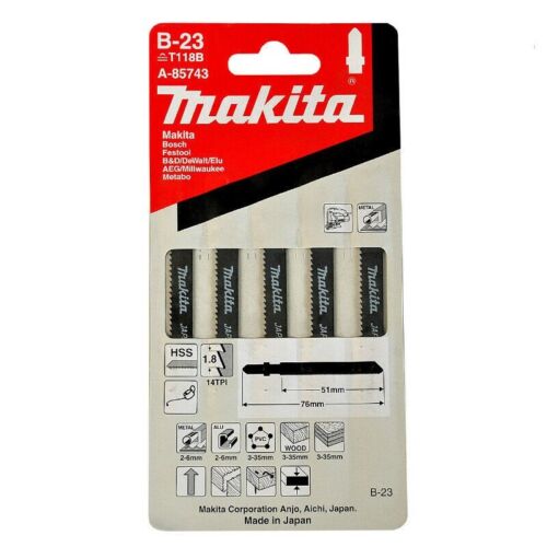 MAKITA A-85743 5PC METAL CUT JIGSAW BLADES