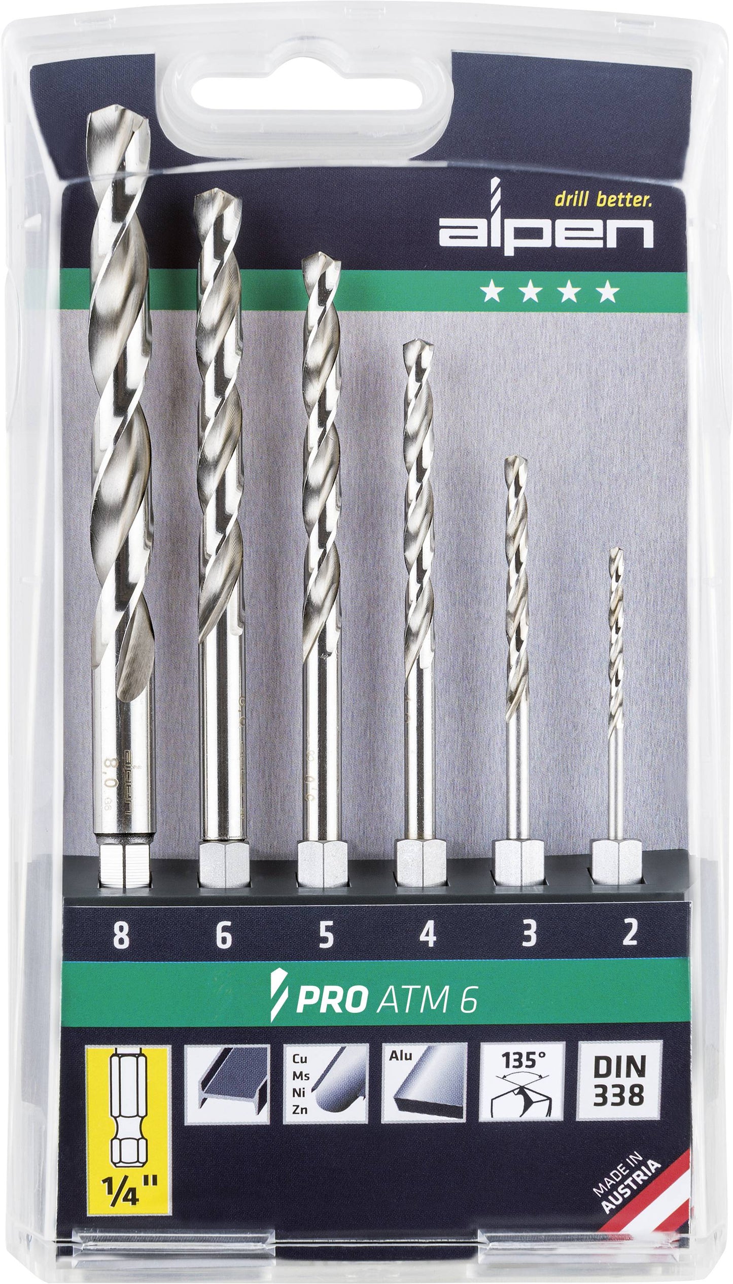 ALPEN ATM6 1/4 HEX PRO DRILL SET