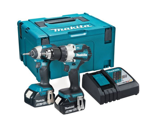 MAKITA DLX2507TJ 18V BRUSHLESS TWIN KIT (2X5.0AH BATTERIES AND CHARGER)