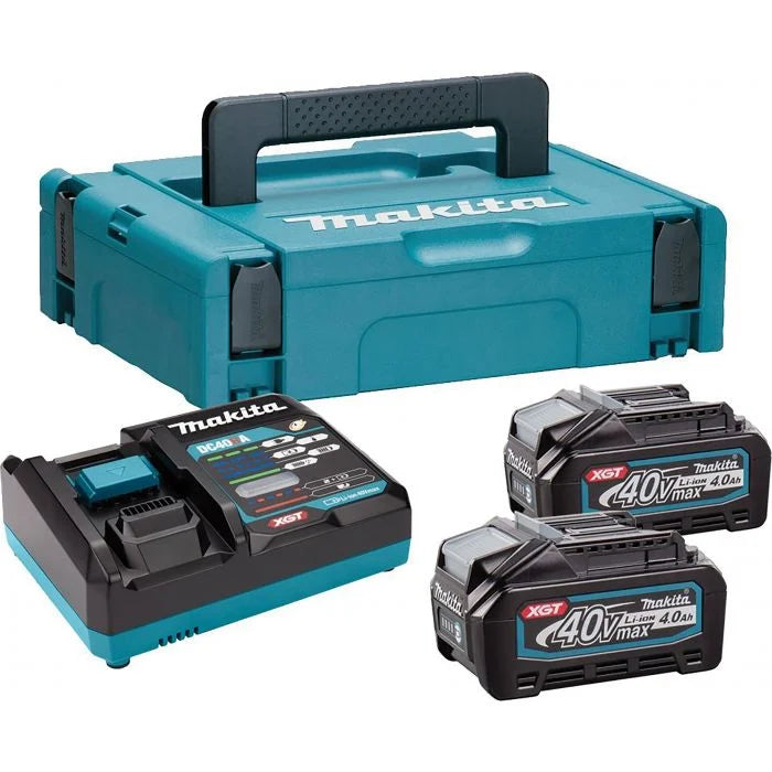 MAKITA 40V 4.0AH BATTERY AND CHARGER PACK.