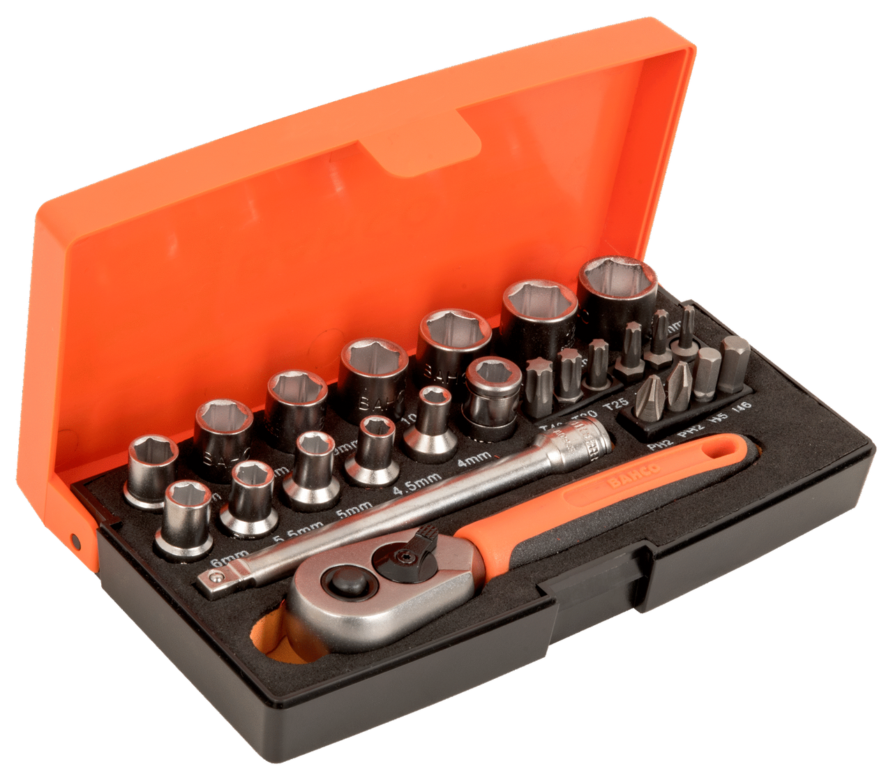 BAHCO 25 PIECE 1/4 DRIVE SOCKET AND BIT SET