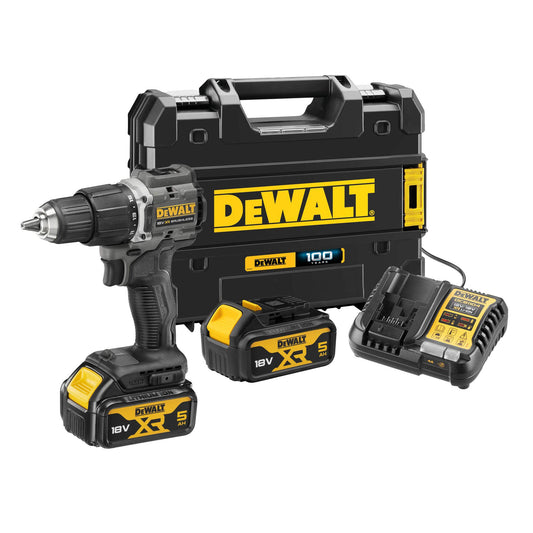 DEWALT DCD100P2T 18V BRUSHLESS COMBI WITH 2X 5.0AH BATTERIES AND CHARGER