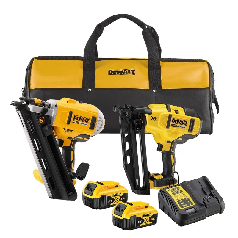 DEWALT 18V DCK2046P2 NAILER KIT (1ST FIX + 2ND FIX 2 BATTERIES AND CHARGER)