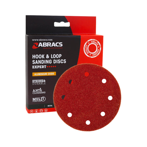 ABRACS 150MM VELCRO SANDING DISCS 25PC PACK