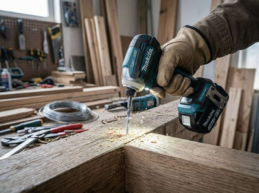 A carpenter using the best impact driver in 2026 for his work