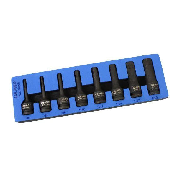 US.PRO 1/2 HEX SOCKET SET IMPACT HEX 5 - HEX 19