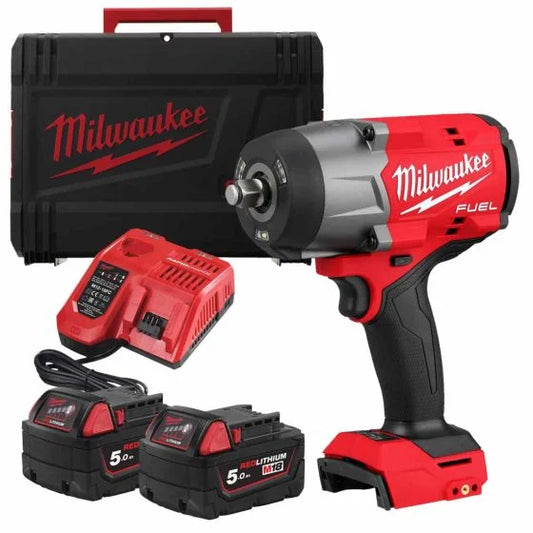 MILWAUKEE M18FHIW2F12-502X IMP 1/2" H/T IMPACT WRENCH KIT (2 BATTERIES + CHARGER IN CASE)